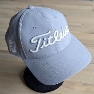 Titleist Tour Performance Golf Hat Grey Adjustable Cap FJ Pro V1 Logo Mens